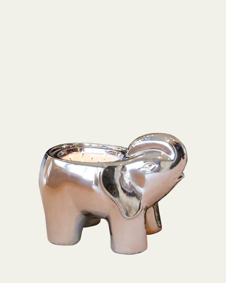 Silvertone Grand Elephant Candle, 20 oz.